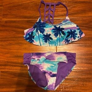 Girl’s Justice Palm Tree Bikini Size 8